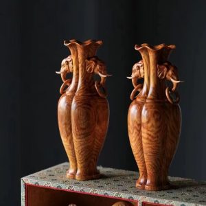 Peace And Elephant vase -Dalbergia Odorifera